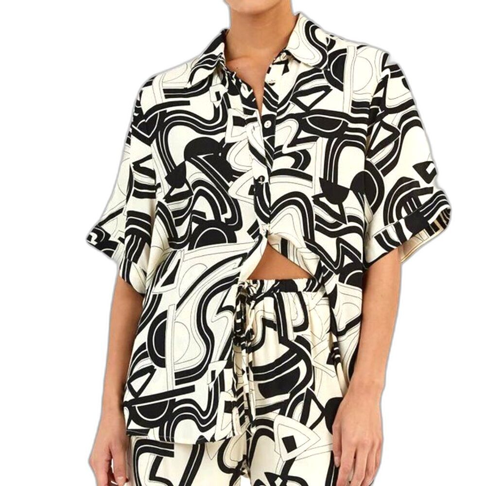 Dissh VACATION SHIRT Layton Cream US 12 L XL Short Sleeves Button Up